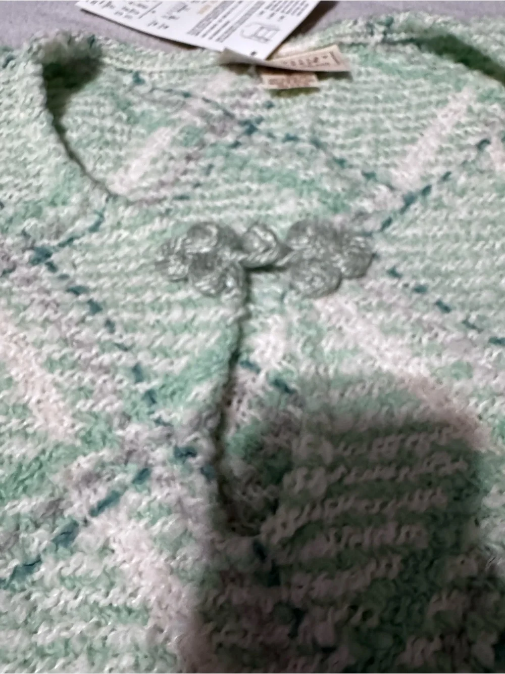 Soft Plaid Fringe Wrap Scarf - Mint Green